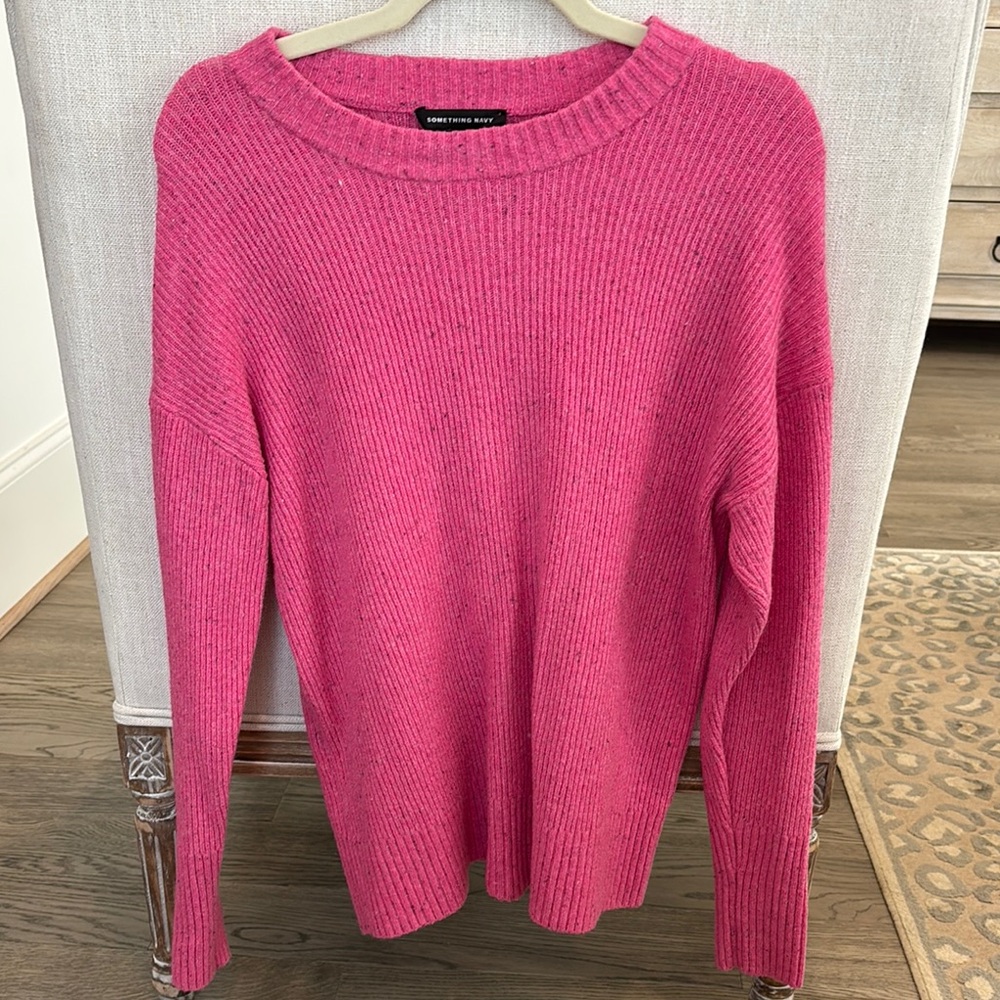 Something Navy Women's Pink Sweater